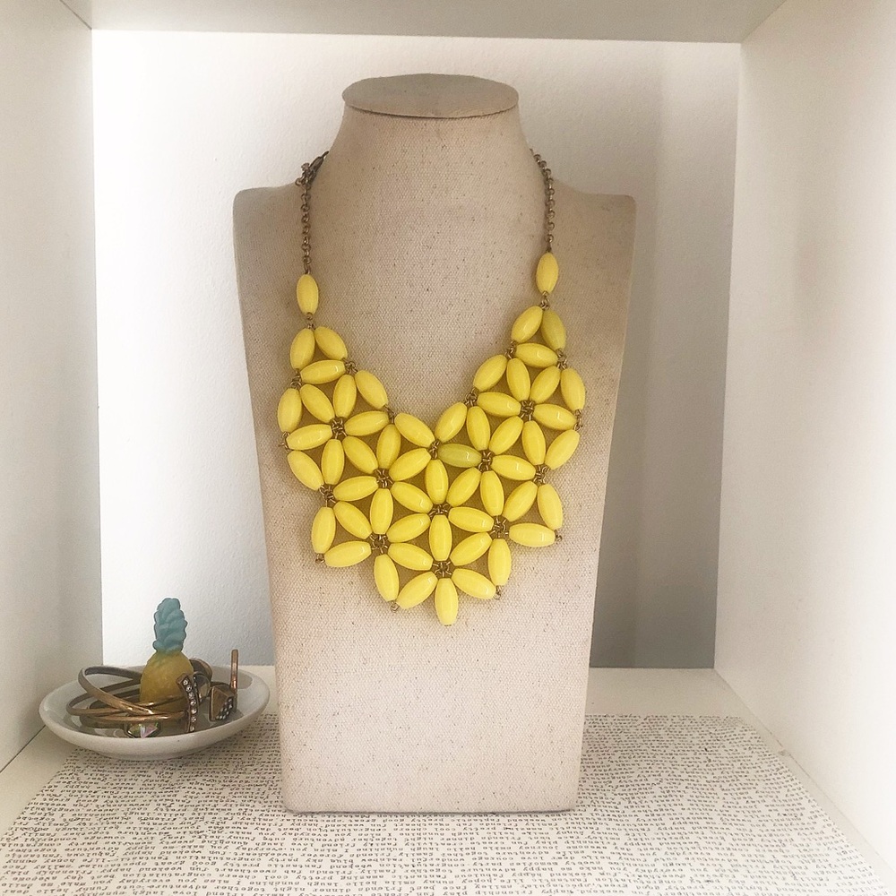 Yellow Cascade Bib Necklace